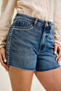 Judy Blue 150390 HW Rigid Magic Cut-Off Shorts with Dome Stud Detail