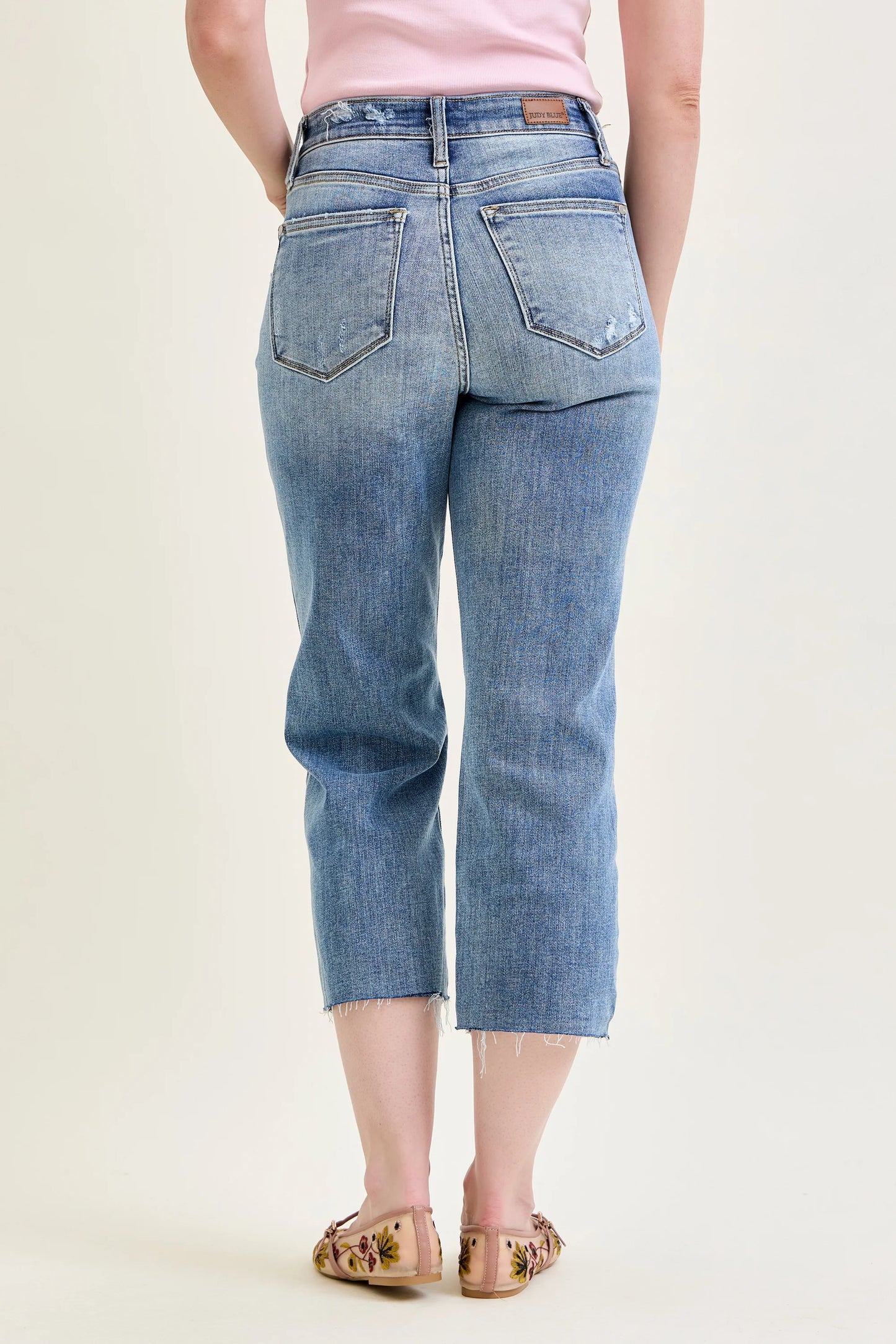 82256 HW Destroy Crop Wide Leg Judy Blue Jeans