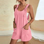 Pink / M romper casual suspender shorts jumpsuit bib :