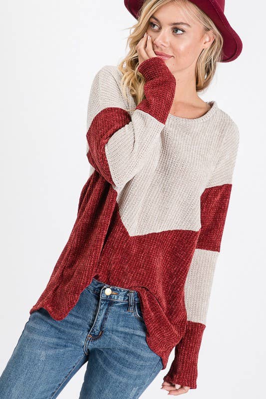 LMT1116-S-Chunky Velvet Sweater