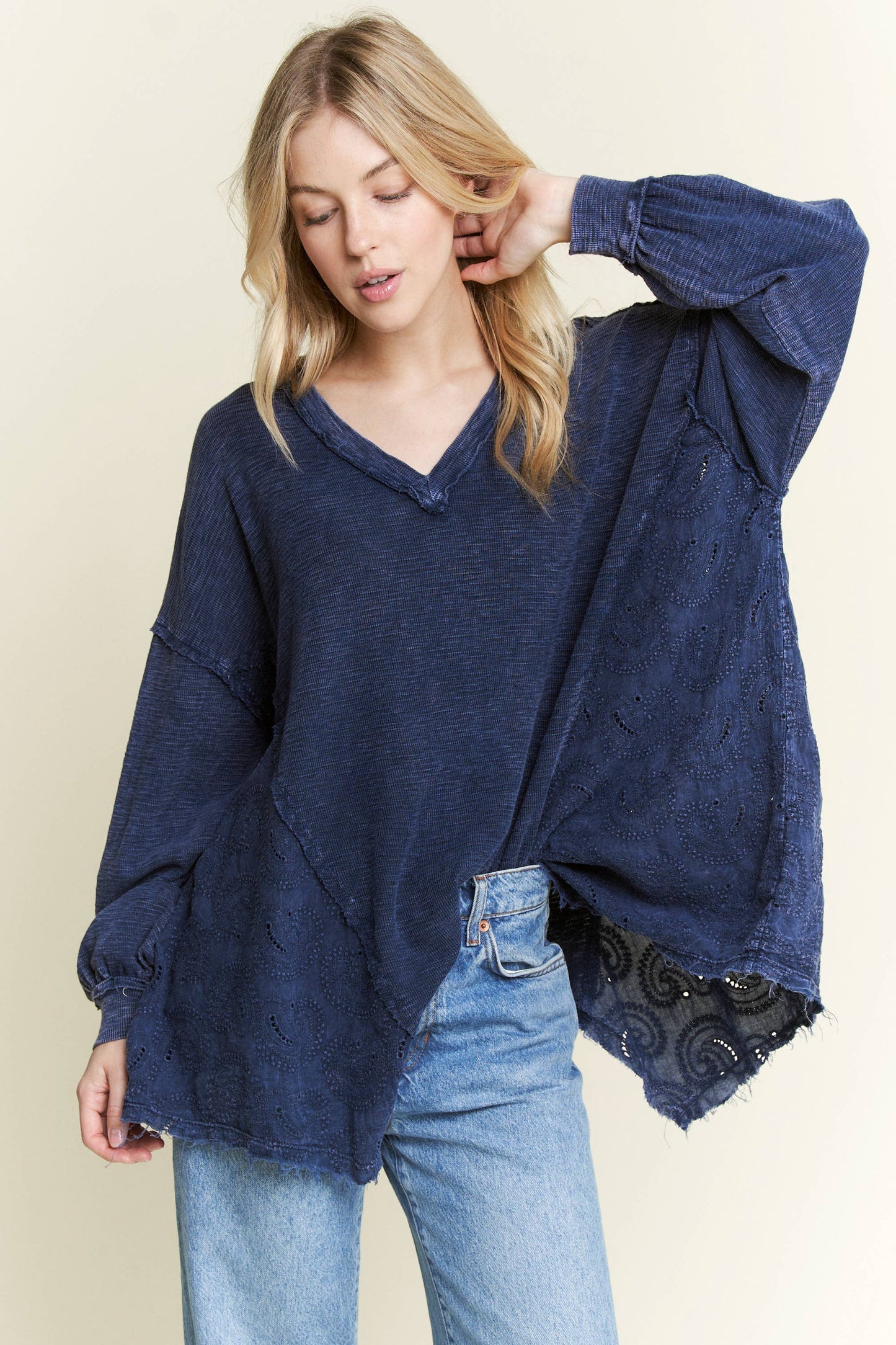 BEST Mineral Washed Western Boho Paisley Top HT5559