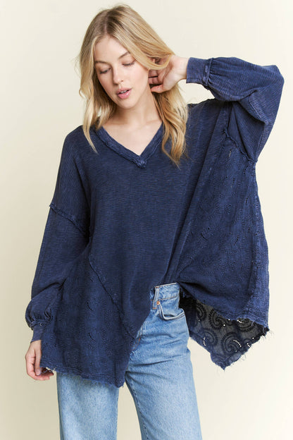 BEST Mineral Washed Western Boho Paisley Top HT5559