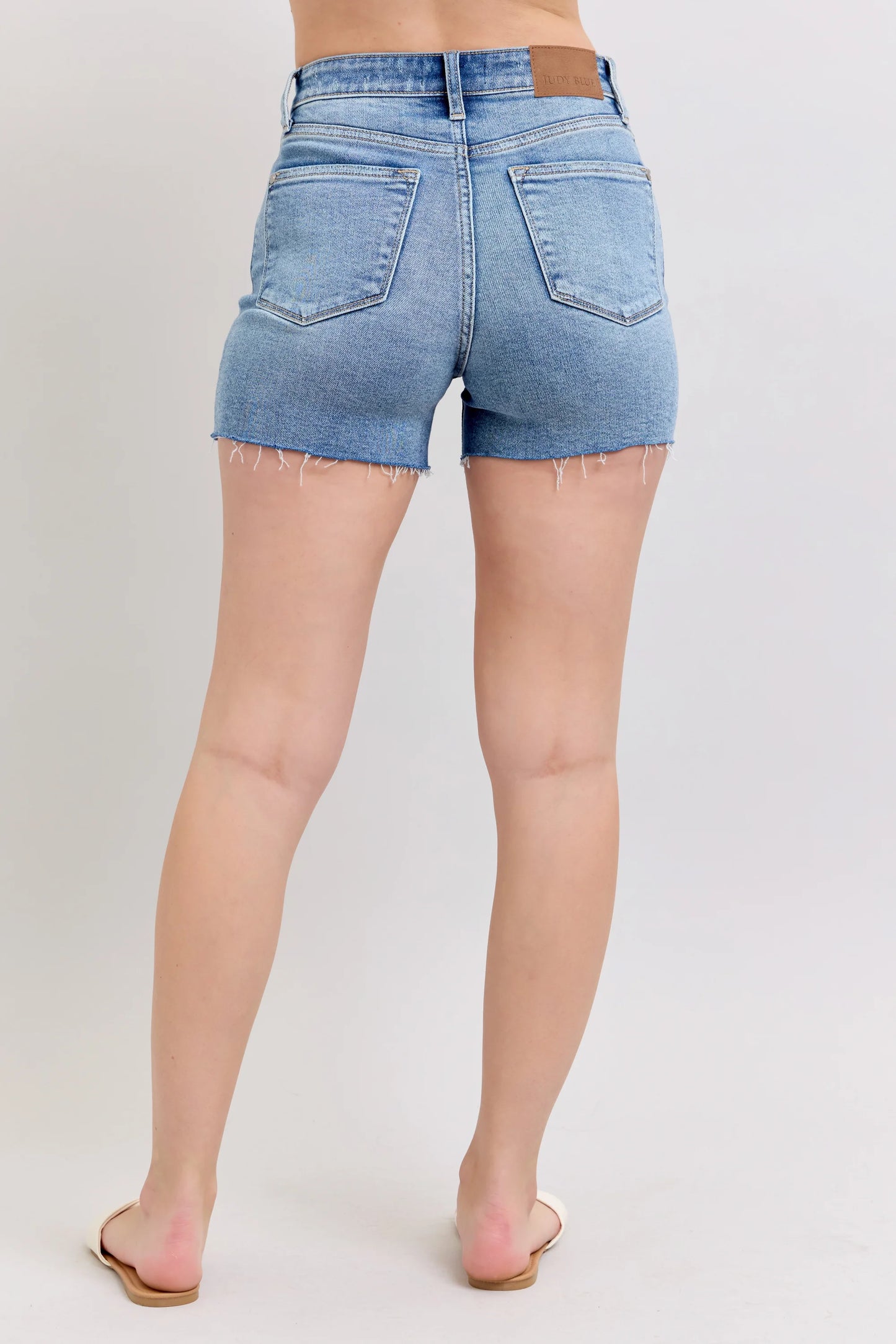Judy Blue 15294 HW Shorts with Stitch Over Destroy Detail