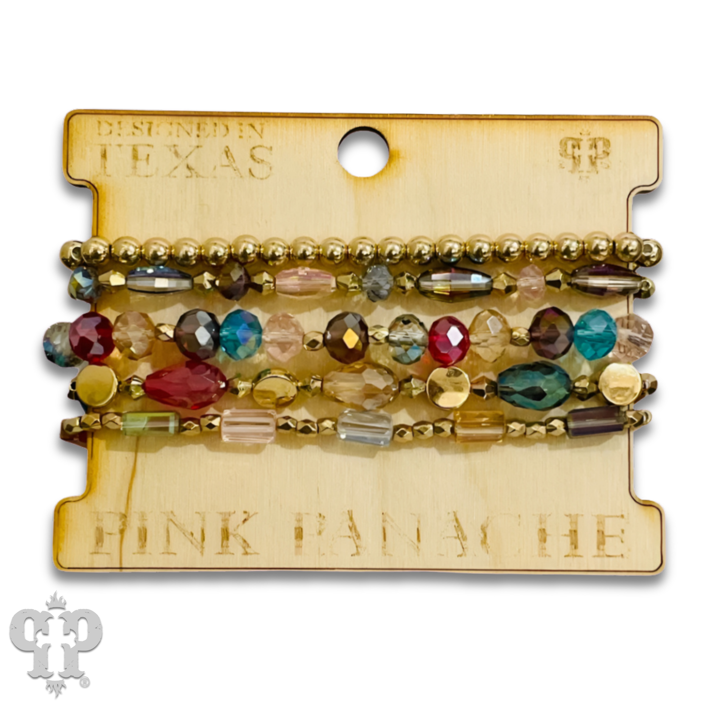 Five strand mixed size bead bracelet set - LC