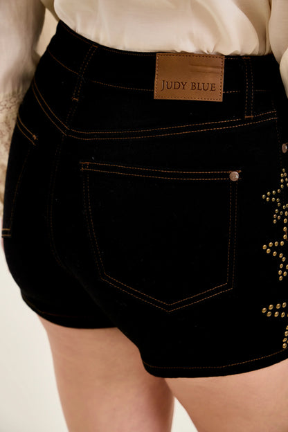 150389 Judy Blue High Waist Slim Shorts – Star Studded