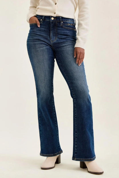 881169 – MR Daisy Bootcut with Harness Trim | DK Sunset Ride Jeans