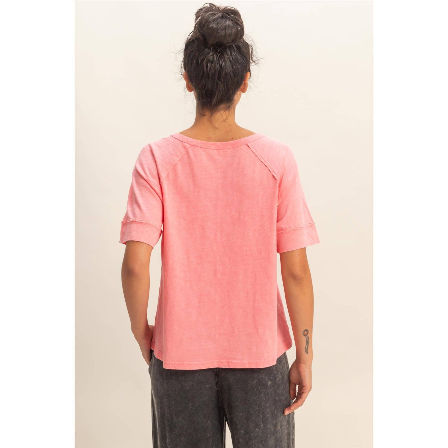 Hyfve DZ26A655 Acid Washed Boxy Tee