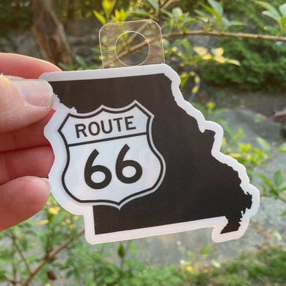 Missouri and Route 66 Highway Sign - 3" Vinyl Sticker