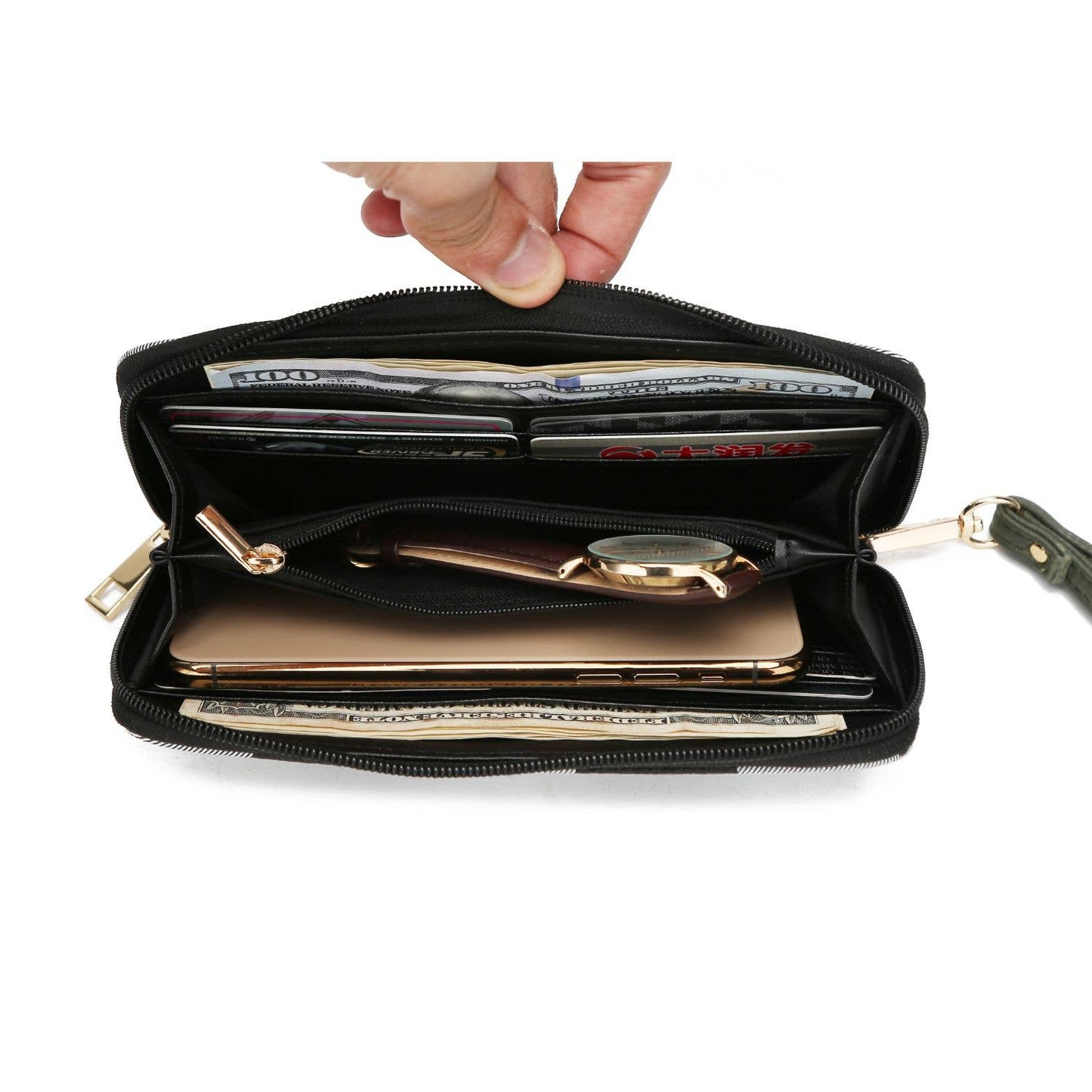 MKF Mariely Checker Tote Bag & Wallet Set Women Handbag