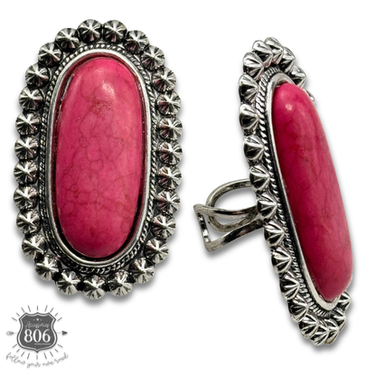 Western style oval adjustable ring