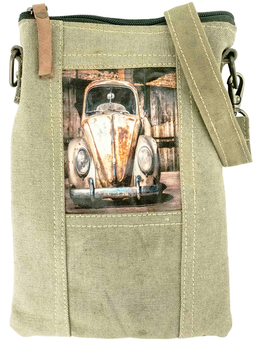 Vintage VW Beetle Recycled Tent Crossbody