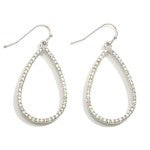 Silver Teardrop Earrings Featuring CZ Accents