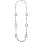 Grey Long Acetate Bead and Chain Link Necklace