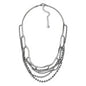 Snake Chain Necklace With Rhinestone Tassel Accents