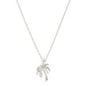 Dainty Chain Link Necklace Featuring Rhinestone Palm Tree Pendant