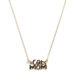 Enamel 'Cat Mom' Pendant Necklace