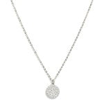 Dainty Chain Link Necklace Featuring Simple Rhinestone Cluster Pendant