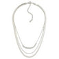 Layered Mixed Chain Link Necklace Featuring Pearl Beads