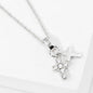 159527 Dainty Chain Link Necklace Featuring Cubic Zirconia &amp; Metal Tone Crosses Pendant