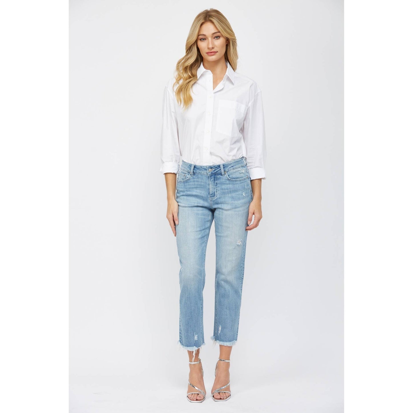 Mica Mid Rise Cigarette Crop Cropped Jeans