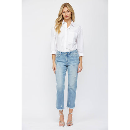 Mica Mid Rise Cigarette Crop Cropped Jeans