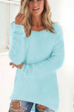 CWOSWL0659_Casual Long Sleeve Crew neck Pullover Sweater: LTPINK / (S) 1