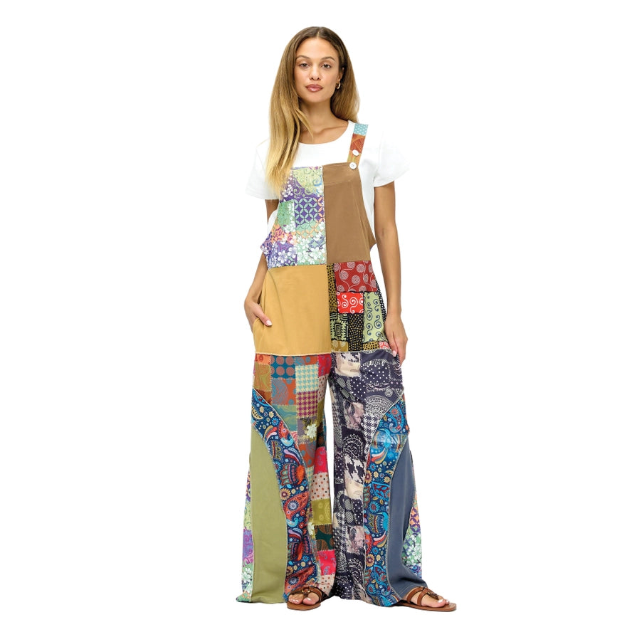 Yak & Yeti Boho Patchwork Overalls 25669