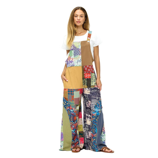 Yak & Yeti Boho Patchwork Overalls 25669