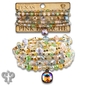 Spring multi-color bead bracelet with Austrian crystal charm