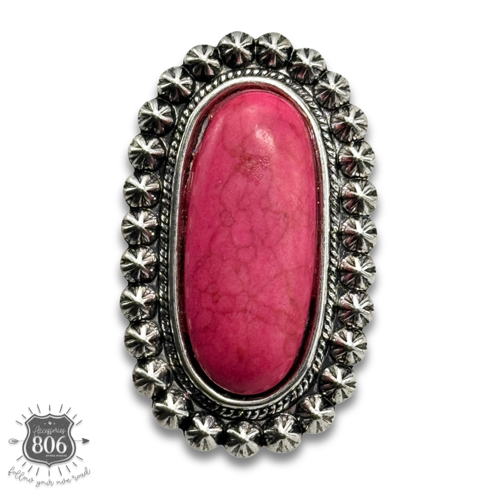 Western style oval adjustable ring