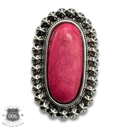 Western style oval adjustable ring