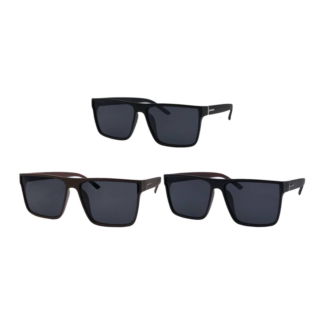 Mens Sunglasses Square Frame New All Black Super Dark Sun
