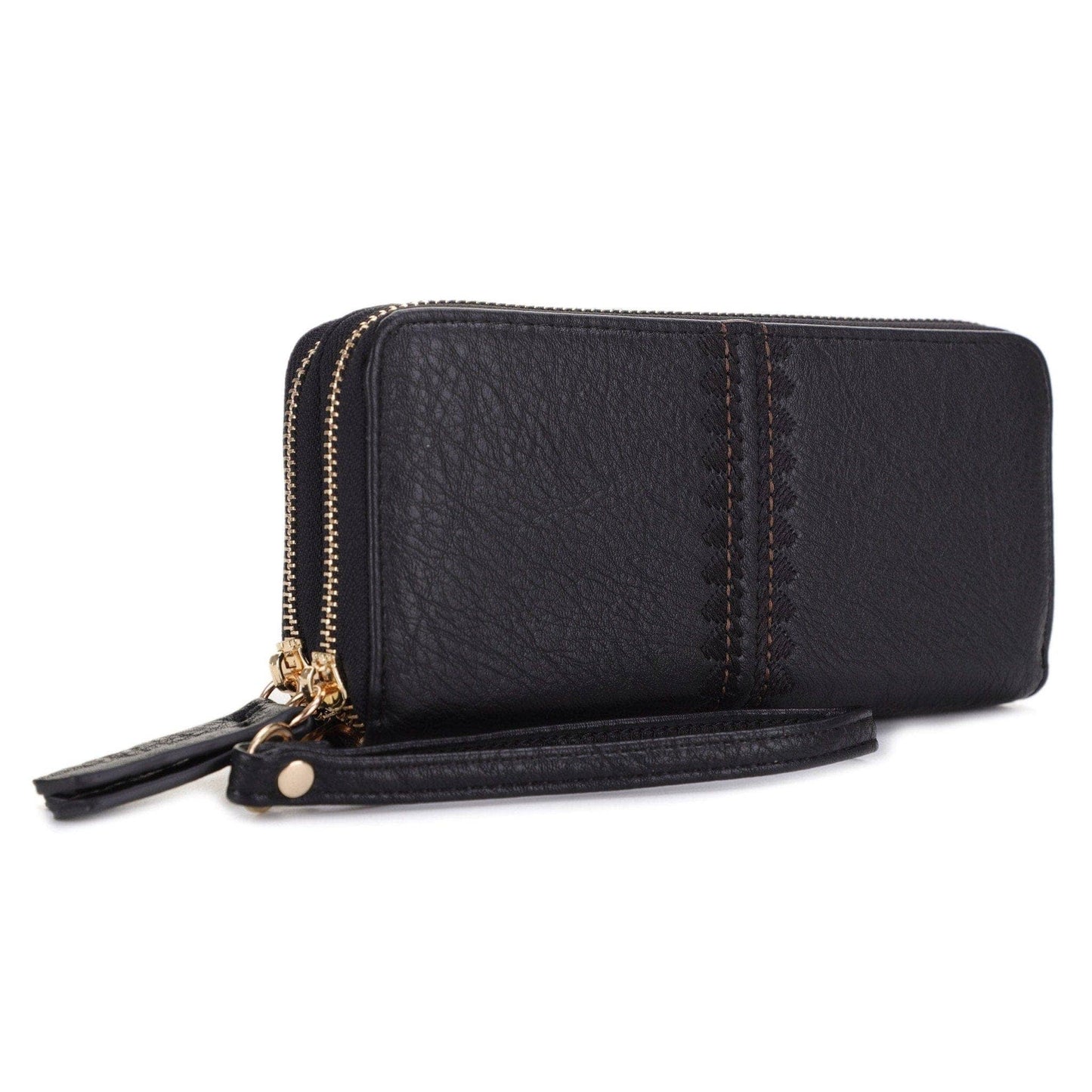 ES60164 Sherrie Double Zipper Wallet: Oatmeal