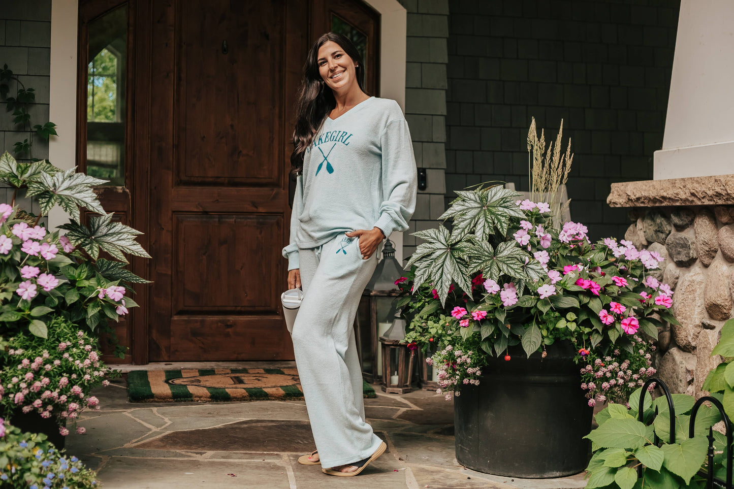 Hacci Lounge Sweatpant in Surf
