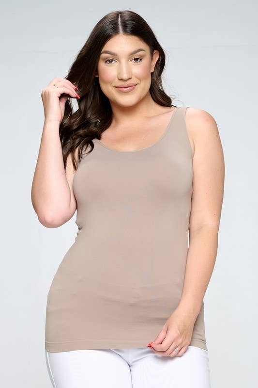 Yelete Seamless U or V-Neck Longline Tank plus
