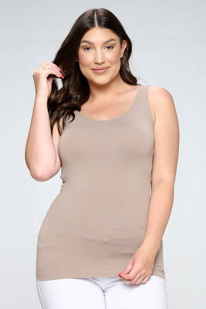 Yelete Seamless U or V-Neck Longline Tank plus