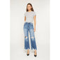 Mica High Distressed Wide Leg Crop Jeans