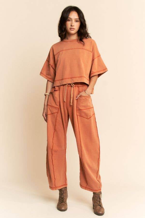 Davi & Dani Mineral Washed Barrel Pants