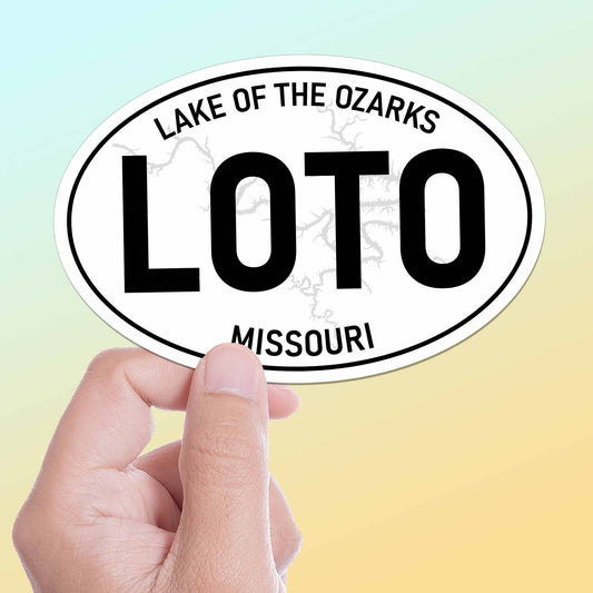 Lake of the Ozarks Missouri White Oval Bumper Sticker