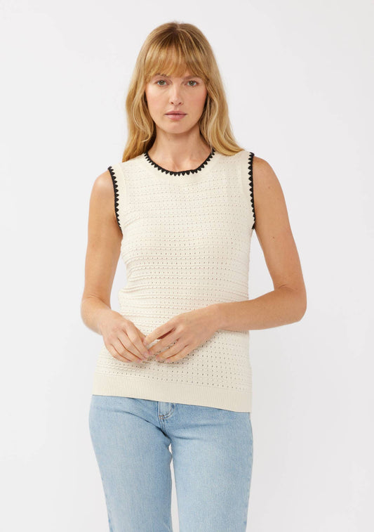 Chain Link Crewneck Tank Sweater Top