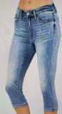 Mid Rise Capri Destroyed 20" inseam Skinny Fit Jeans Judy Blue