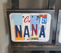 License Plate Sign License Plate letter Art Picture Home Deco NANA License Plate Letter Sign License Plate Art grandma