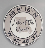 Lake of the Ozarks Coordinates Sign