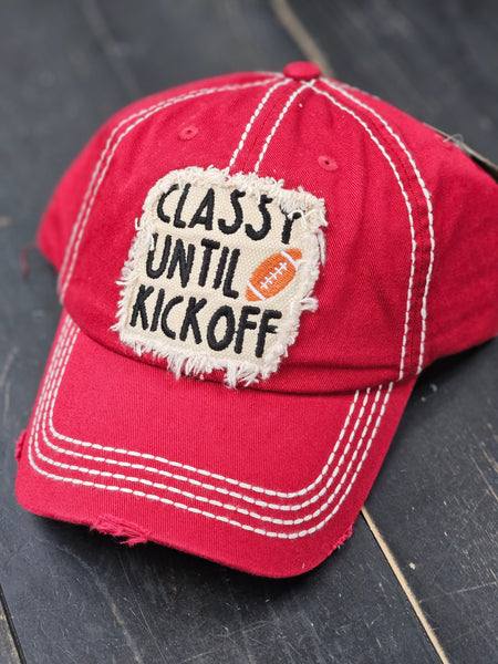 Classy until Kickoff Dark Red Game Hat Cap