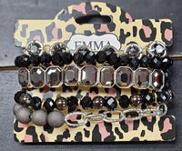 Stacked Crystal Bracelets  Rhinestone Accents  Stretch Fit  One Size  By: EMMA
