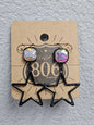 Star on cushion cut post earrings blab