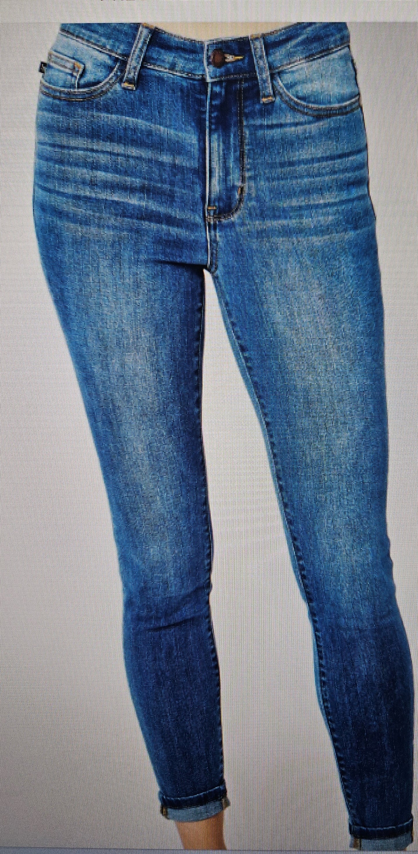 82449 High Waist Cuffed Hem Skinny Jeans Judy Blue