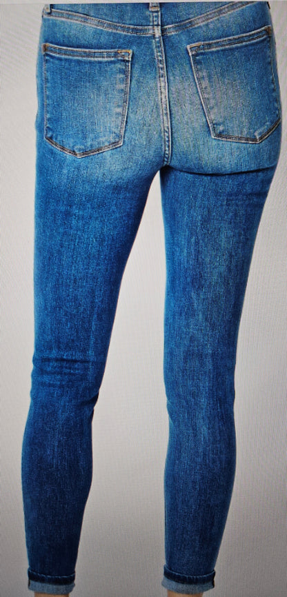 82449 High Waist Cuffed Hem Skinny Jeans Judy Blue