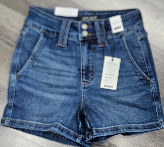 150307 Judy Blue HW Double Button Waistband Shorts