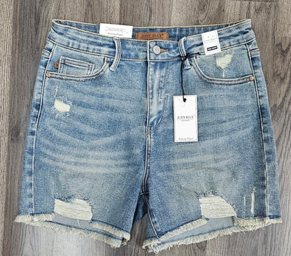 150323 HW vintage Wash Fly Stitch Shorts Judy Blue